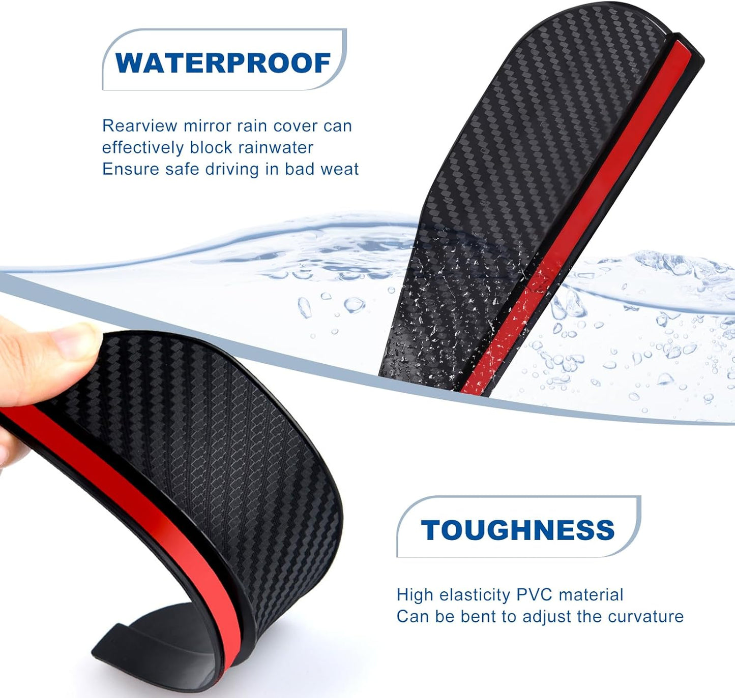Carbon Fibre Rearview Mirror Rain Cover (1 Pair)